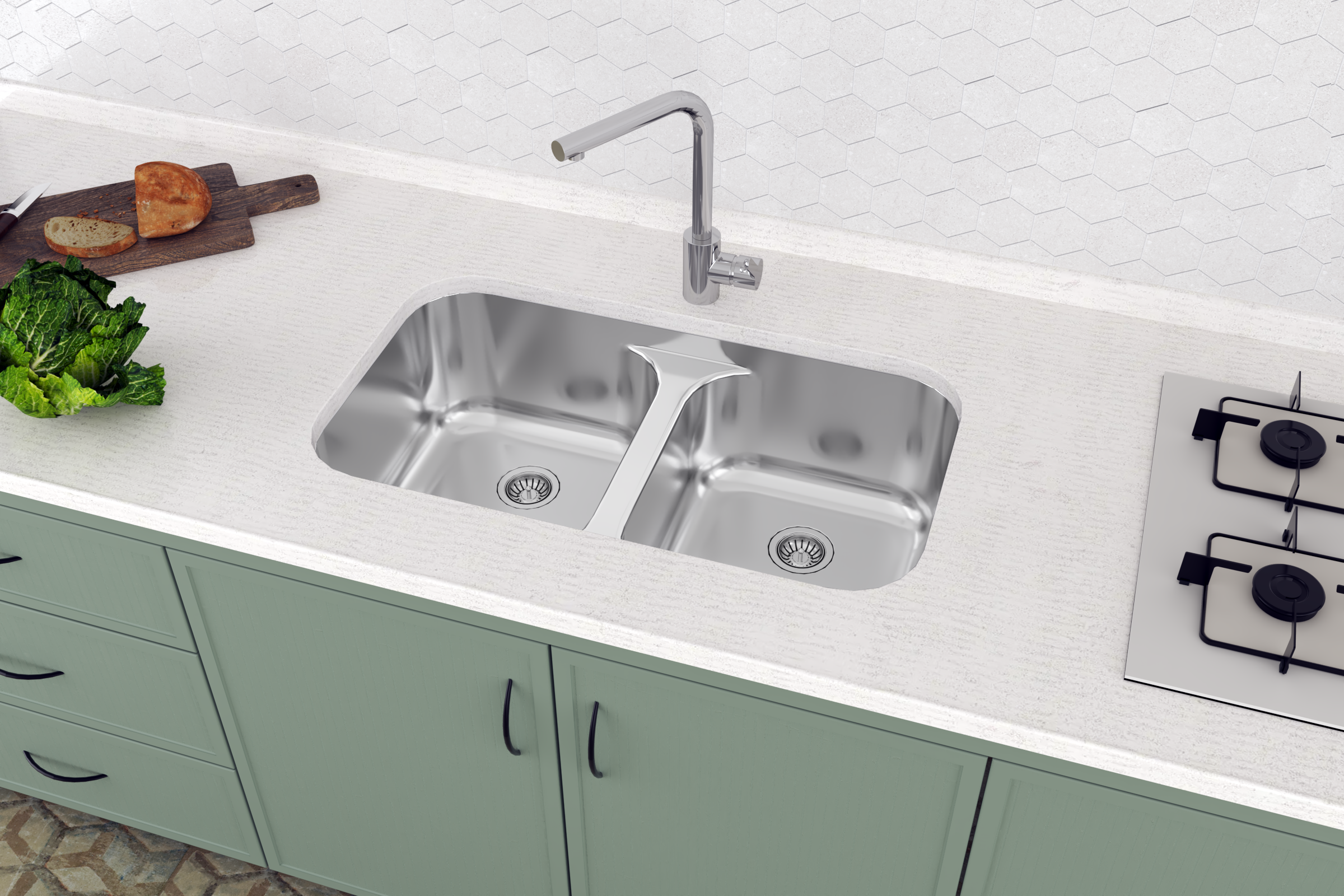 UKINOX DOUBLE UNDERMOUNT SINK