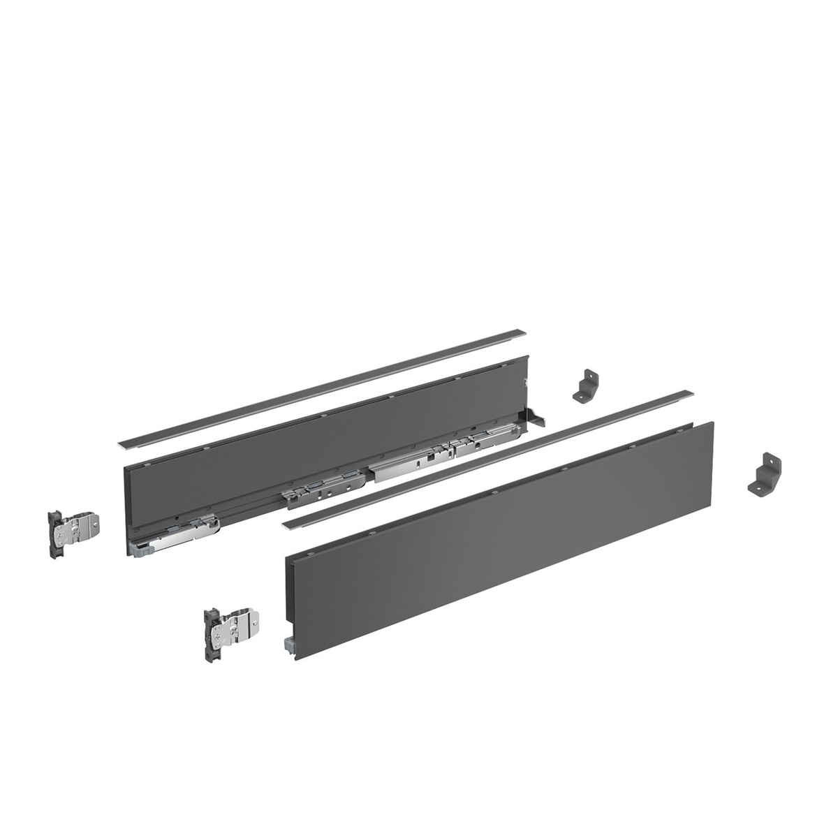 AvanTech YOU Drawer side profile set, height 101 mm x NL 500 mm, anthracite, left and right