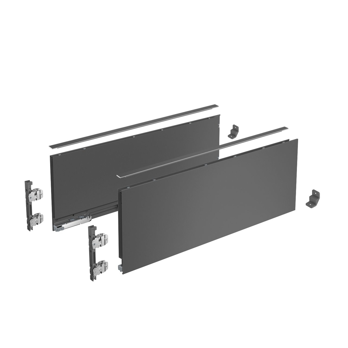 AvanTech YOU Drawer side profile set, height 187 mm x NL 350 mm, anthracite, left and right