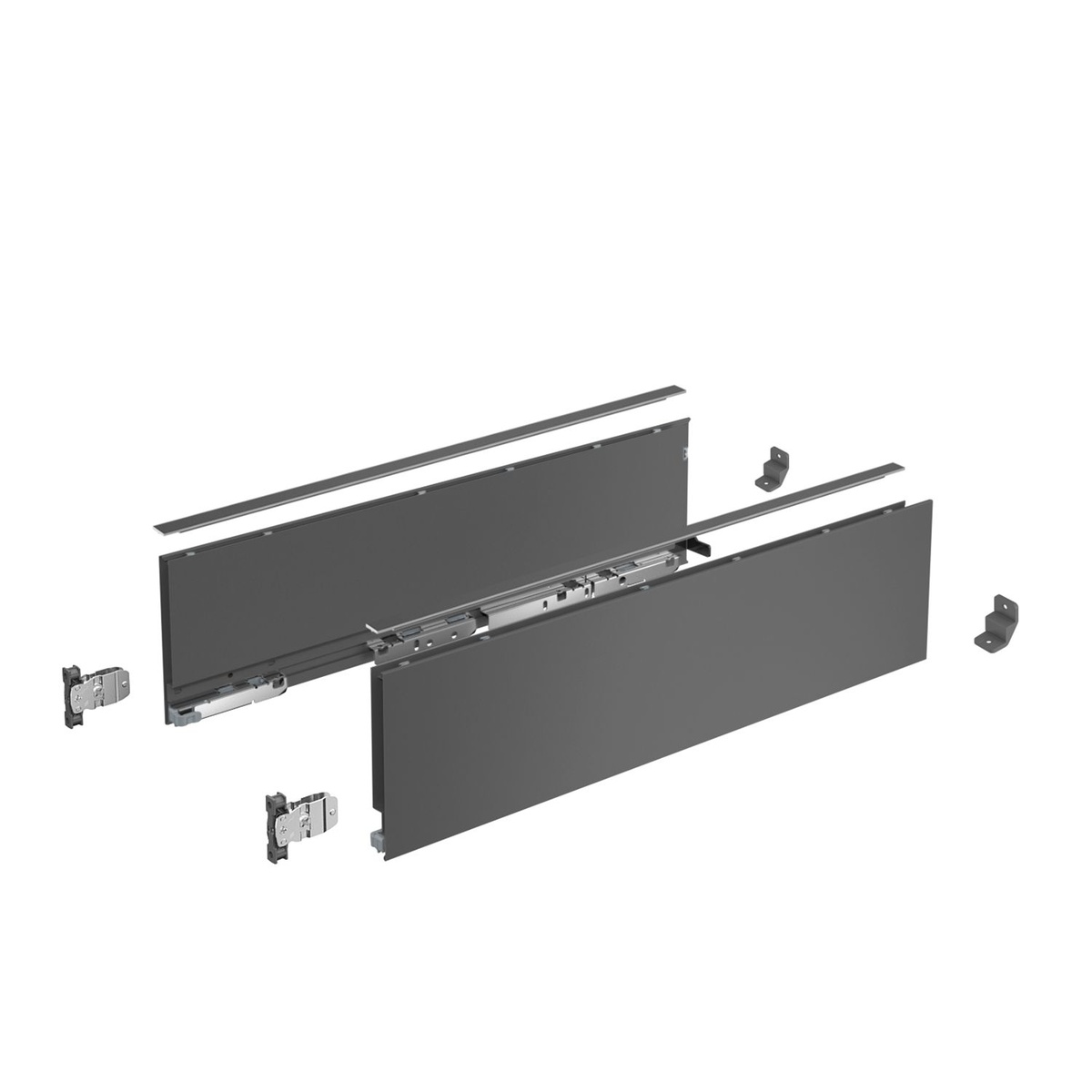 AvanTech YOU Drawer side profile set, height 101 mm x NL 500 mm, anthracite, left and right