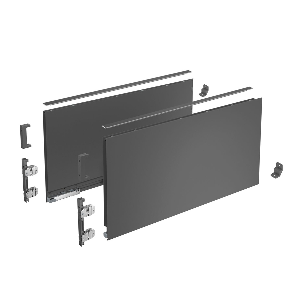 AvanTech YOU Drawer side profile set, height 251 mm x NL 500 mm, anthracite, left and right