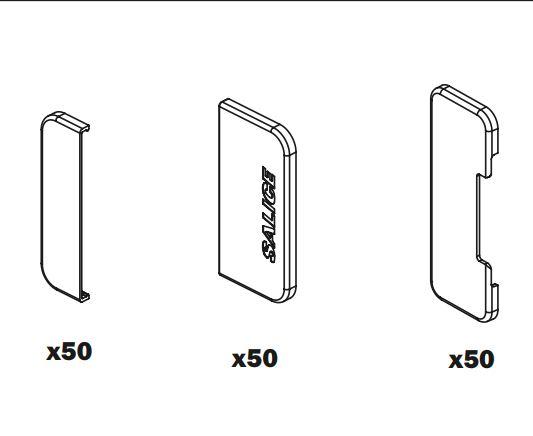 KIT COVER FOR HINGES TITANIO 50