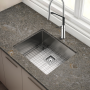 30 Undermount Stainless Steel Single Bowl Utility Kitchen Sink with Accessories in Stainles