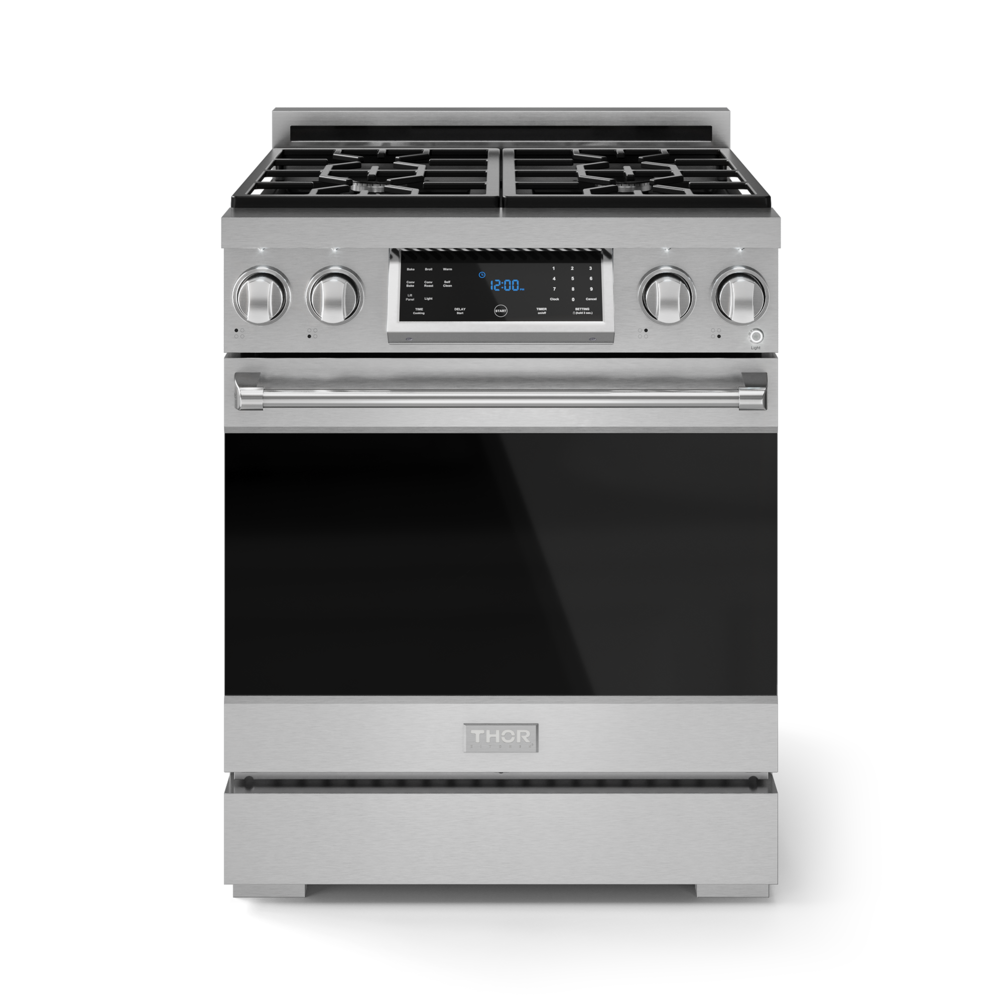 30 Inch Professional Gas Range with Tilt Panel Touch Control in Stainless Steel | Gordon Ramsay 