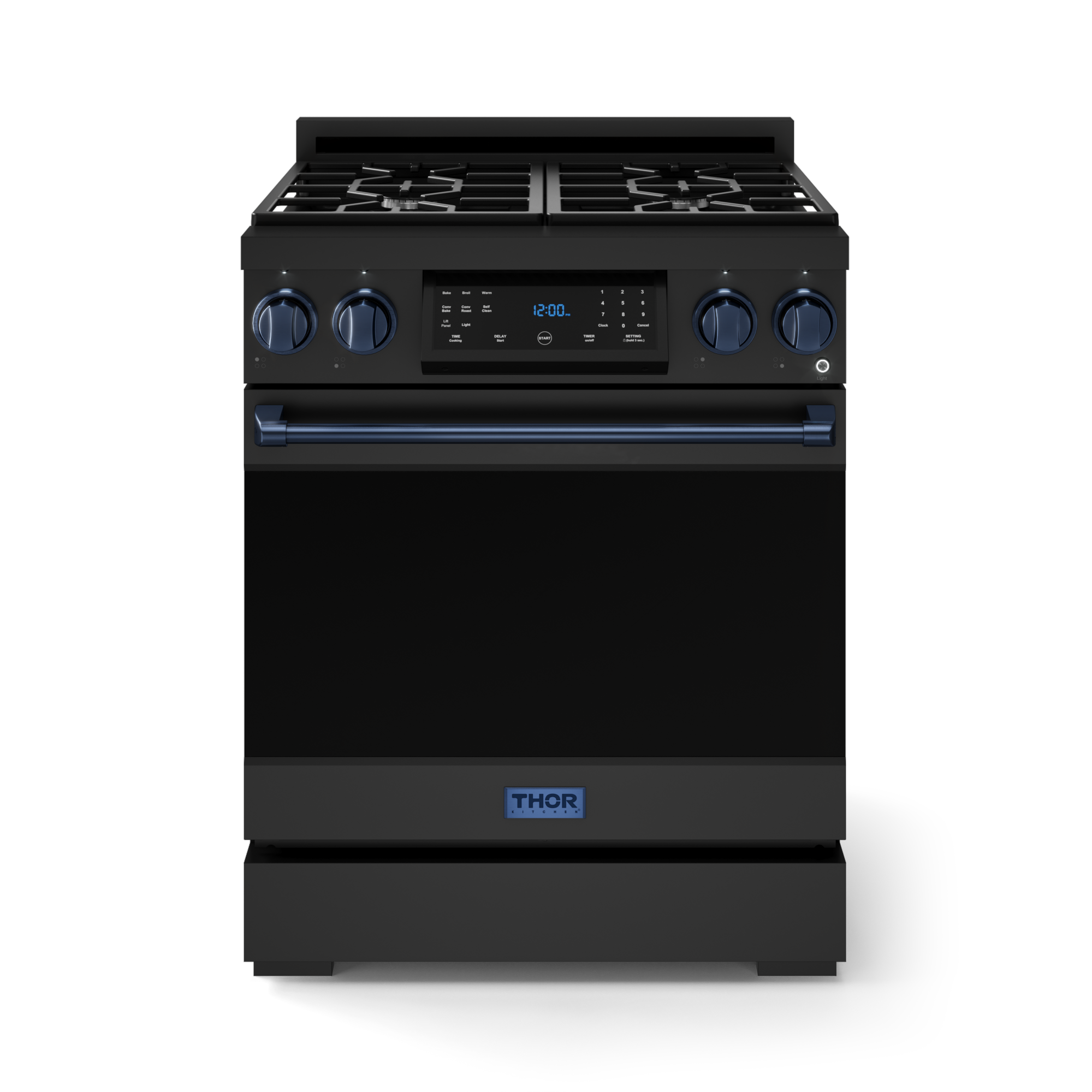 30 Inch Professional LP Range with Tilt Panel Touch Control in Matte Black/Blue | Gordon Ramsay Seri