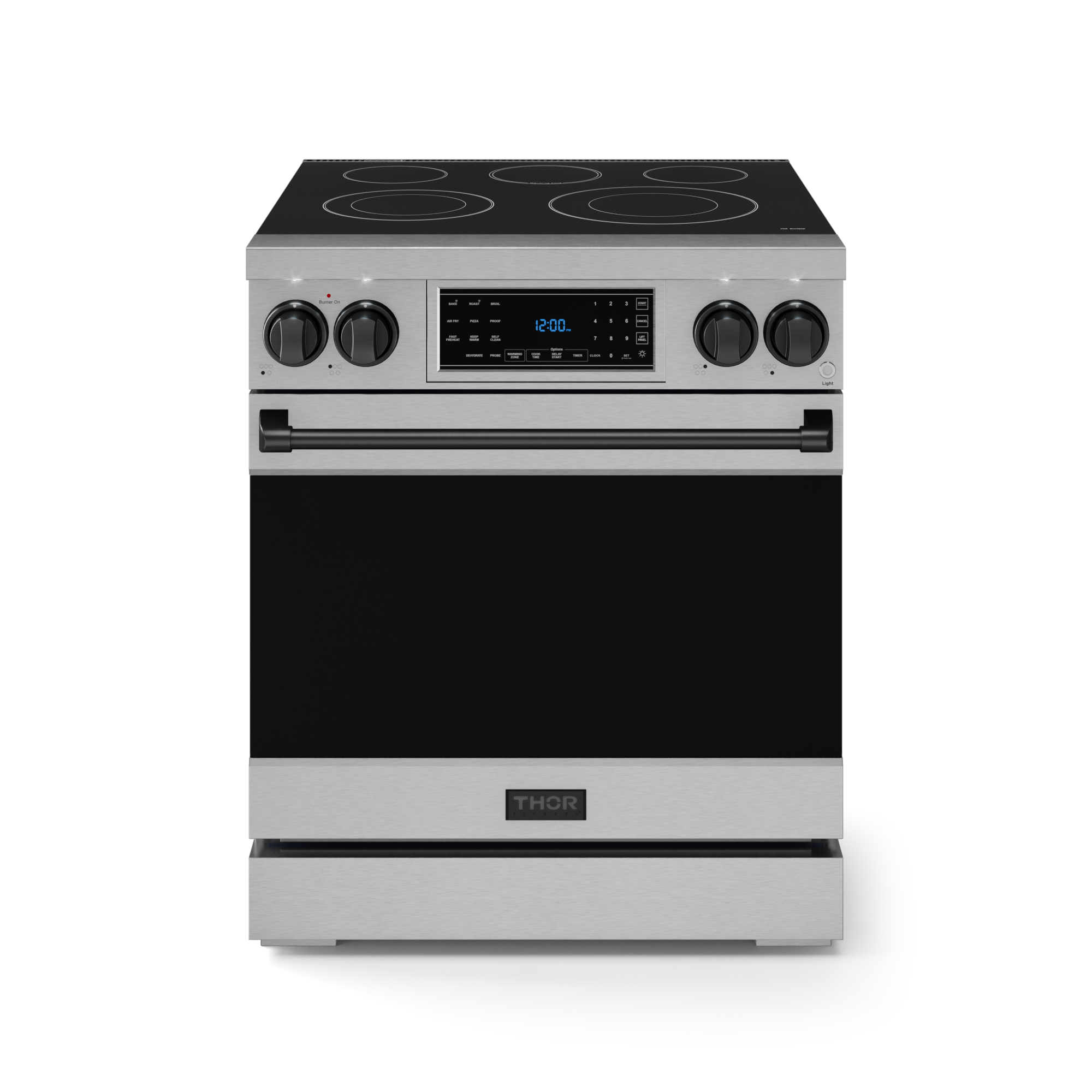 30 Inch Professional Electric Range with Tilt Panel Touch Control in Stainless Steel/Black | Gordon 