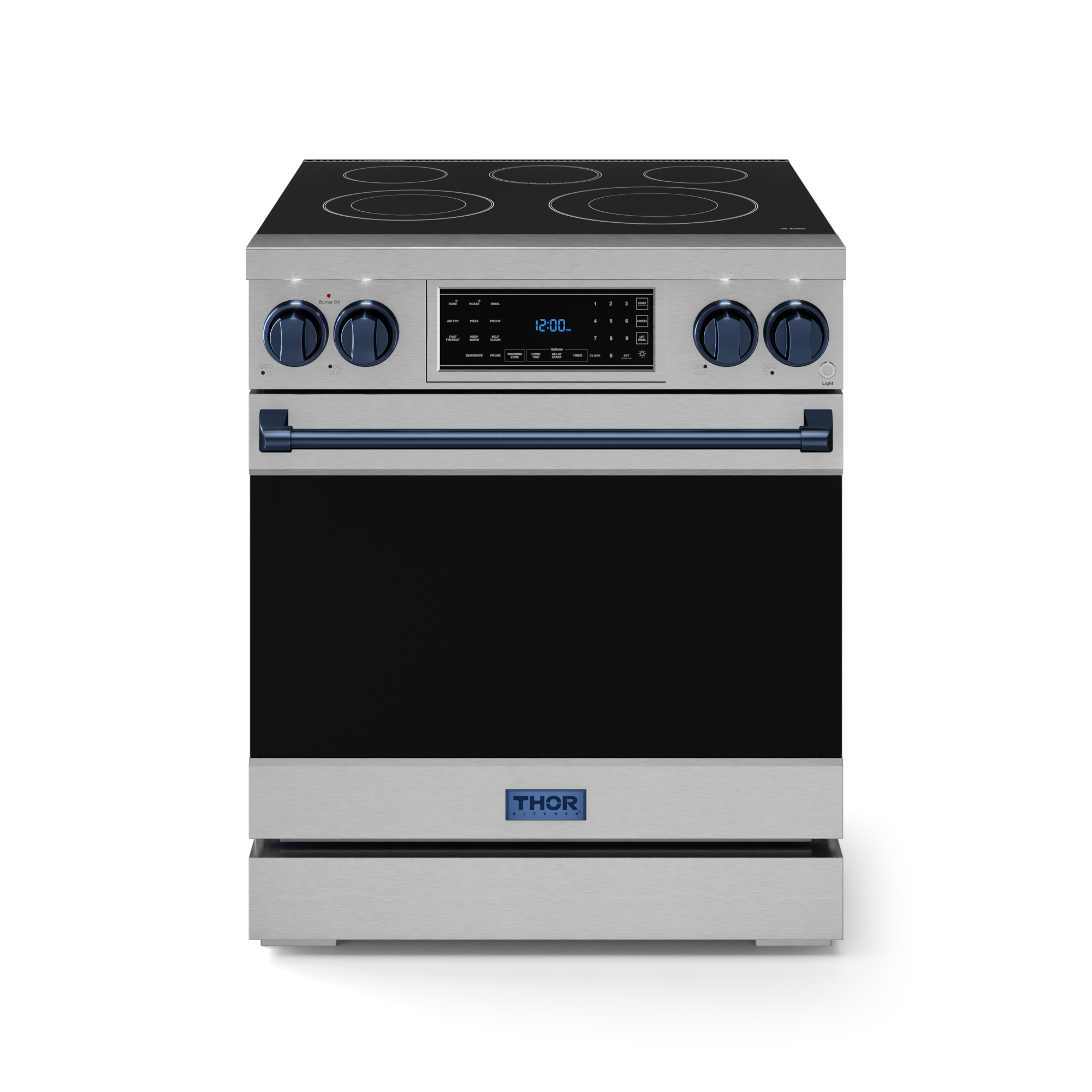 30Inch Professional Electric Range with Tilt Panel Touch Control in Stainless Steel/Navy Blue|Gordon