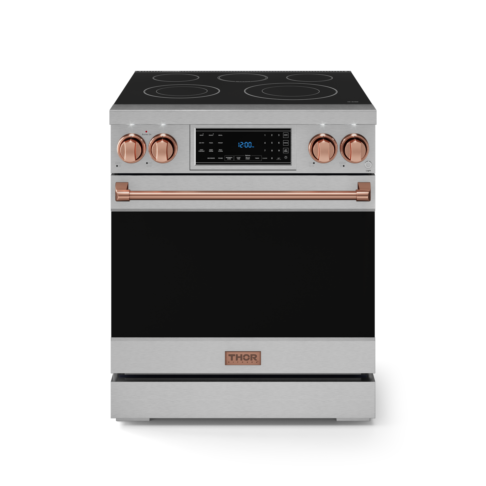 30 Inch Professional Electric Range with Tilt Panel Touch Control in Stainless Steel/Rose Gold | Gor