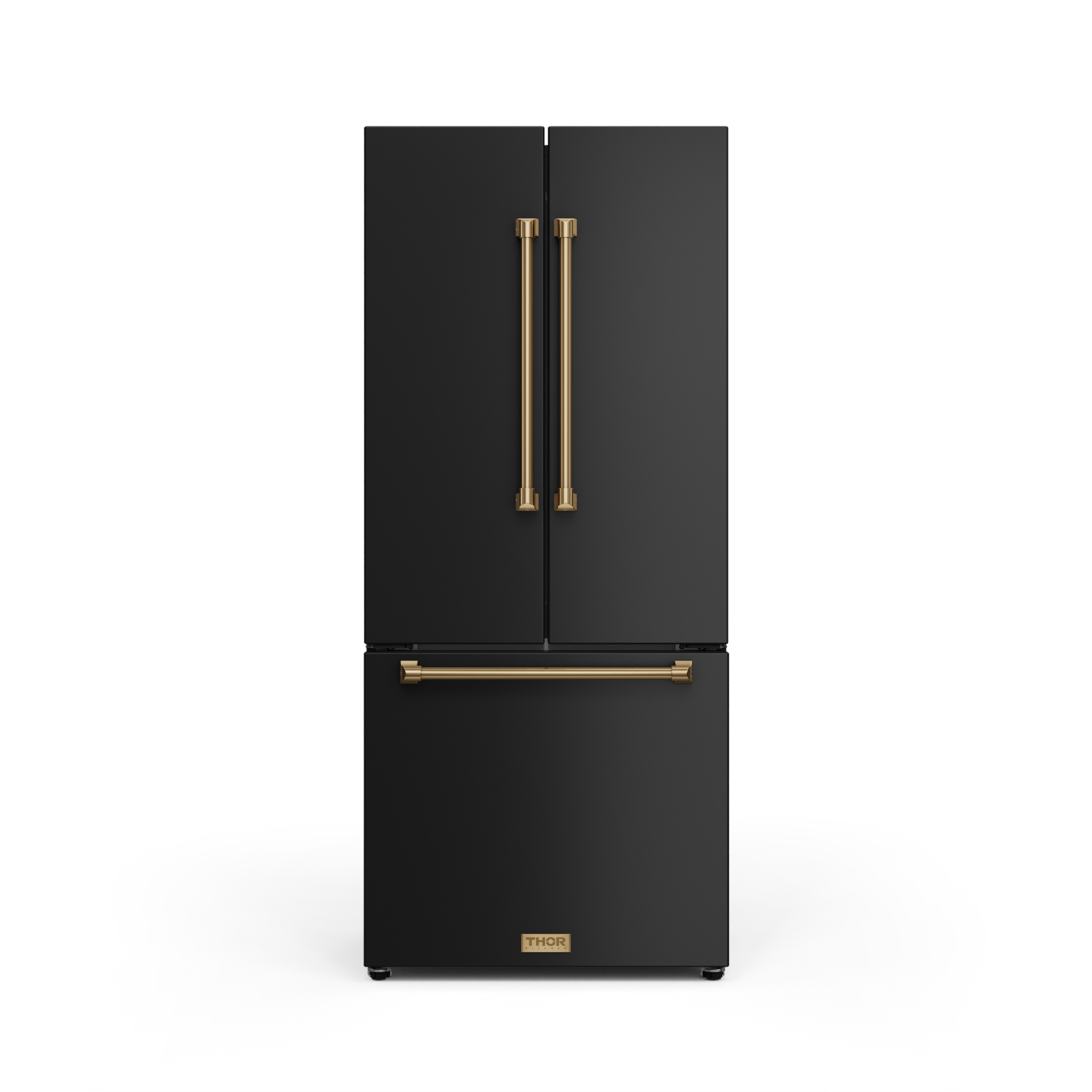 30 Inch 17.7 cu ft French Door Counter Depth Refrigerator with Ice Maker in Black/Bronze | Gordon