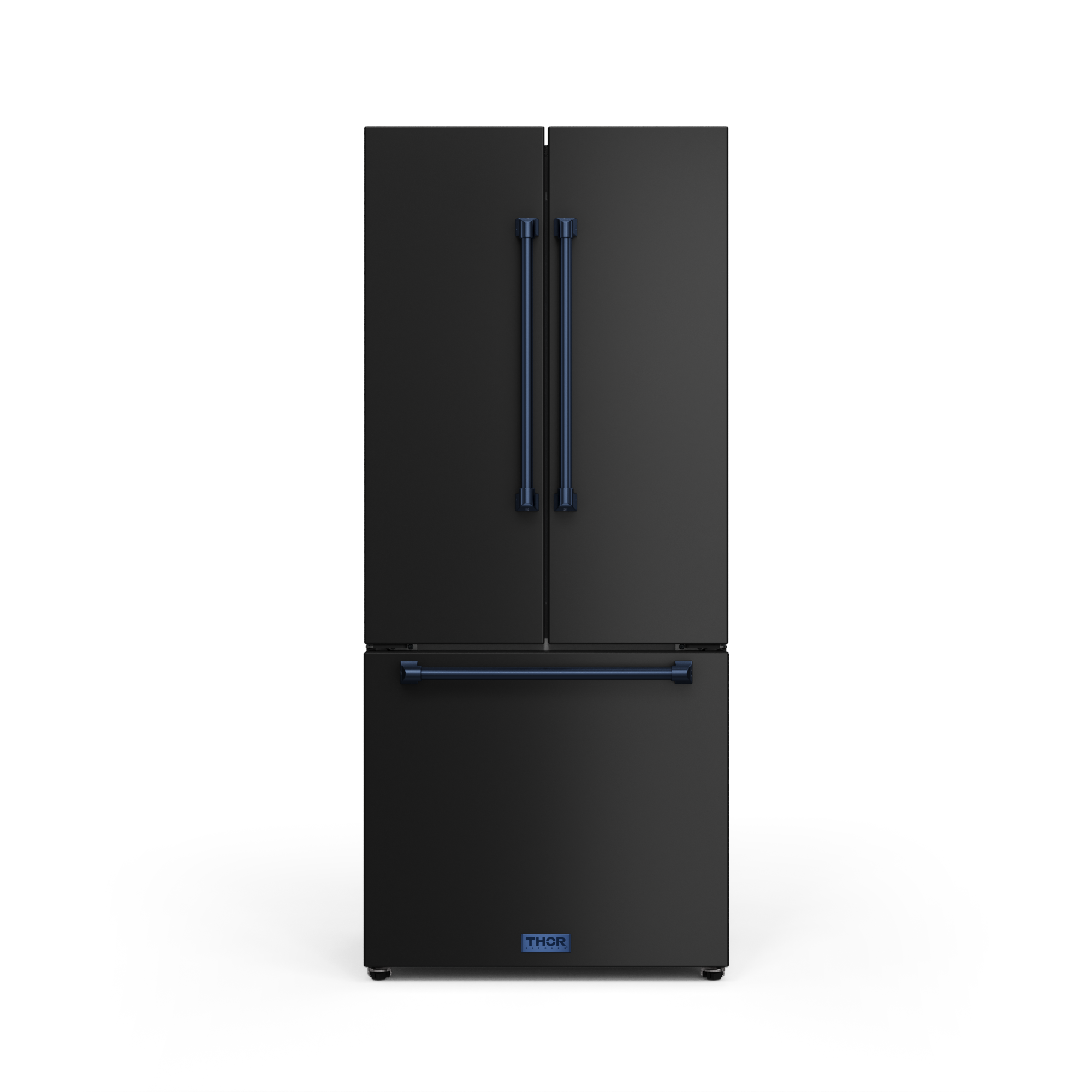 30 Inch 17.7 cu ft French Door Counter Depth Refrigerator with Ice Maker in Black/Navy Blue | Gordon