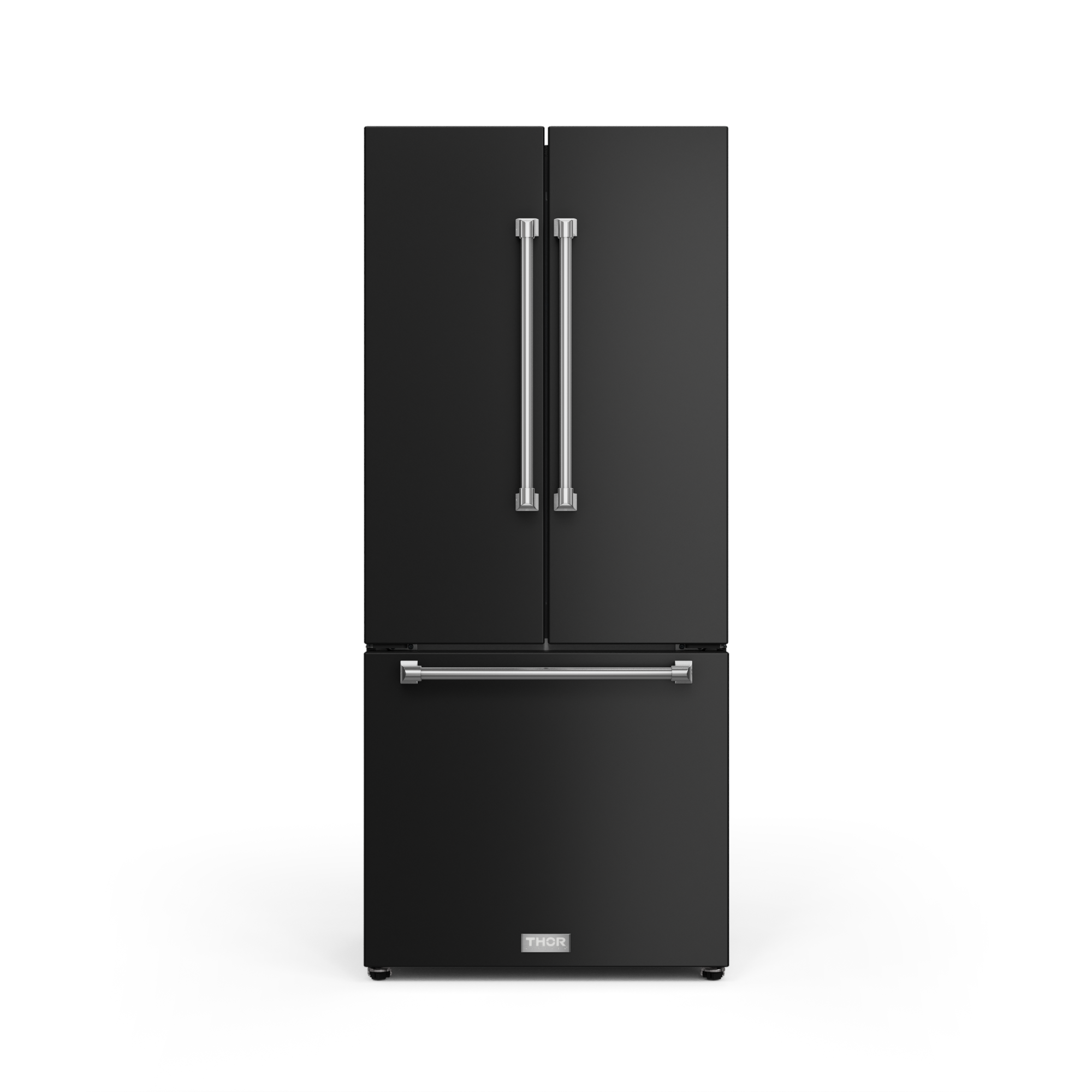 30 Inch 17.7 cu ft French Door Counter Depth Refrigerator with Ice Maker in Black/Stainless Steel | 