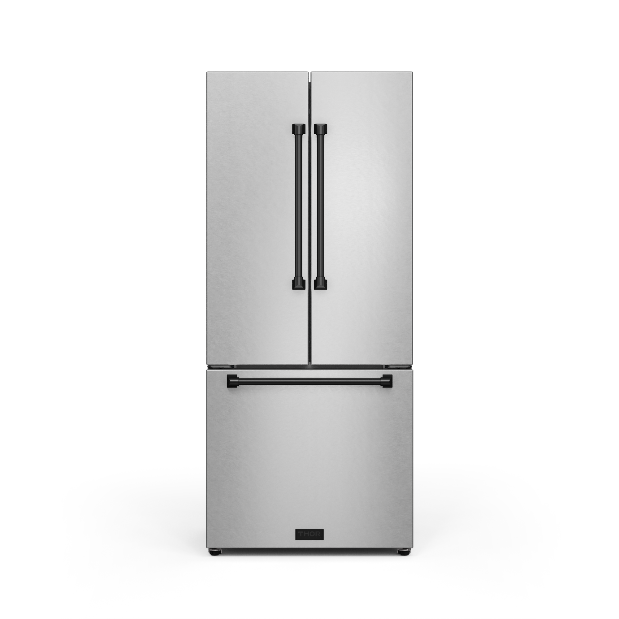 30 Inch 17.7 cu ft French Door Counter Depth Refrigerator with Ice Maker in Stainless Steel/Black | 