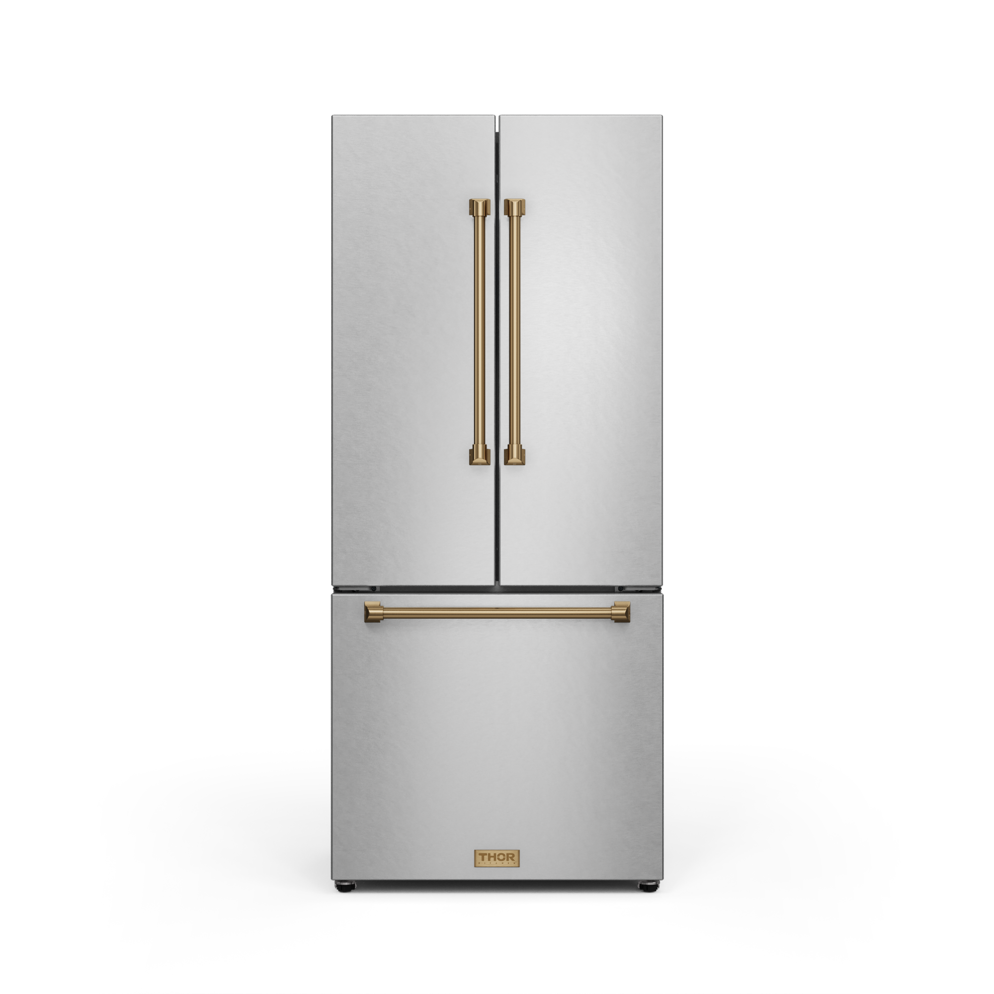 30 Inch 17.7 cu ft French Door Counter Depth Refrigerator with Ice Maker in Stainless Steel/Bronze |