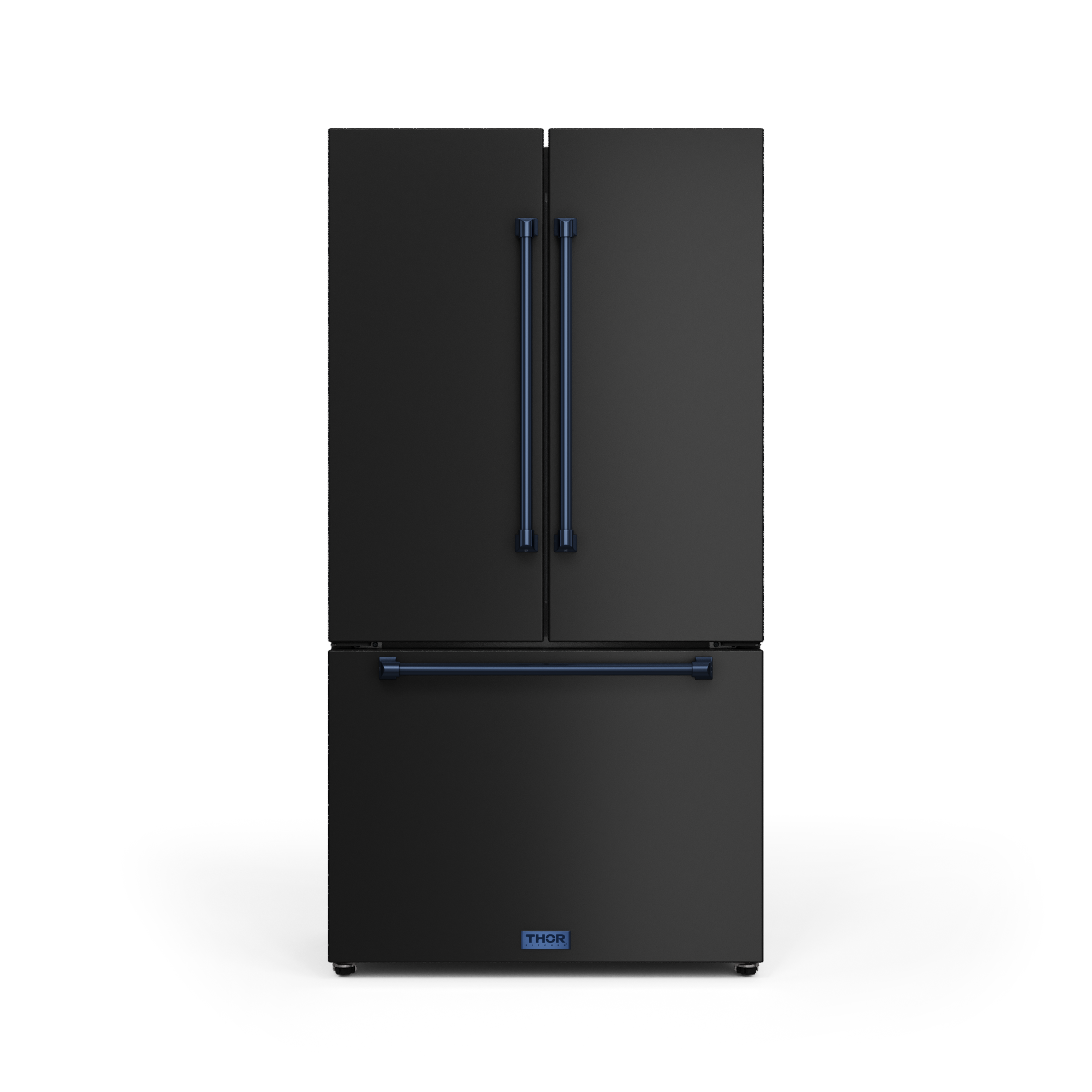 36Inch 20.3 cu ft French Door Counter Depth Refrigerator with Ice Maker in Black/Navy Blue