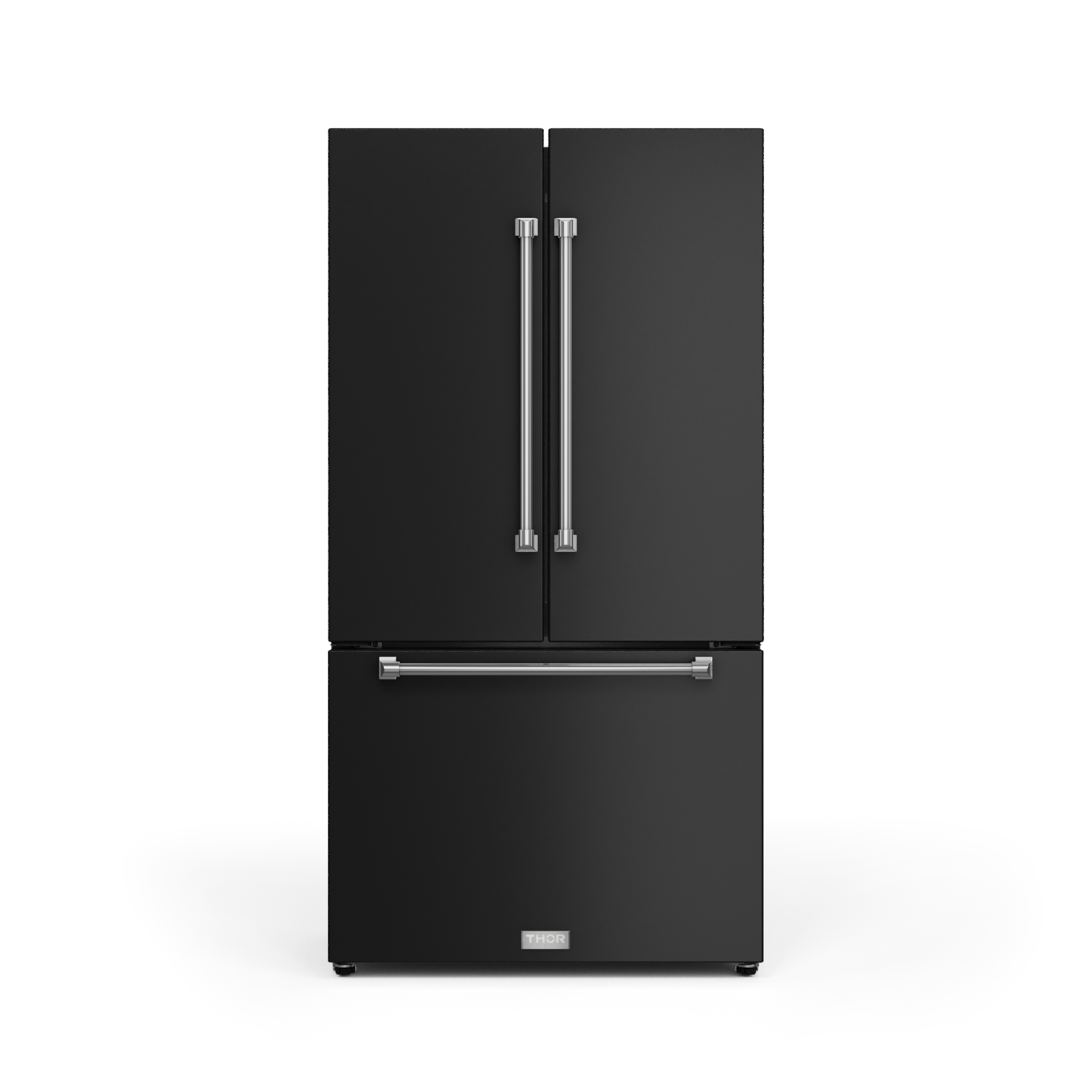 36 Inch 20.3 cu ft French Door Counter Depth Refrigerator with Ice Maker in Black/Stainless Steel