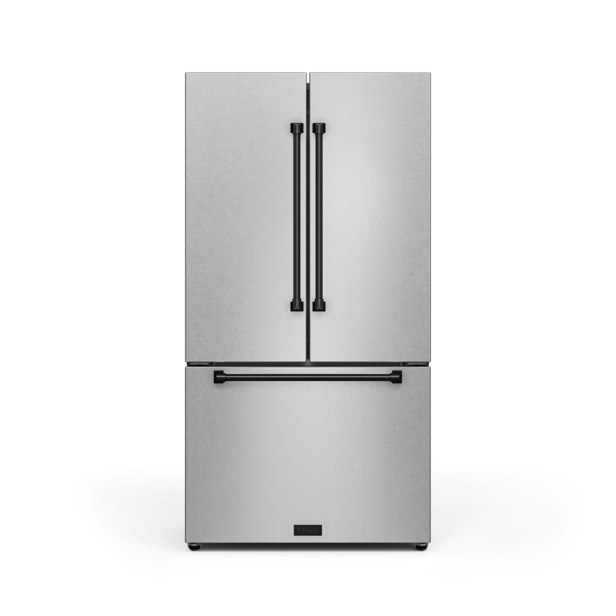 36 Inch 20.3 cu ft French Door Counter Depth Refrigerator with Ice Maker in Stainless Steel/Black