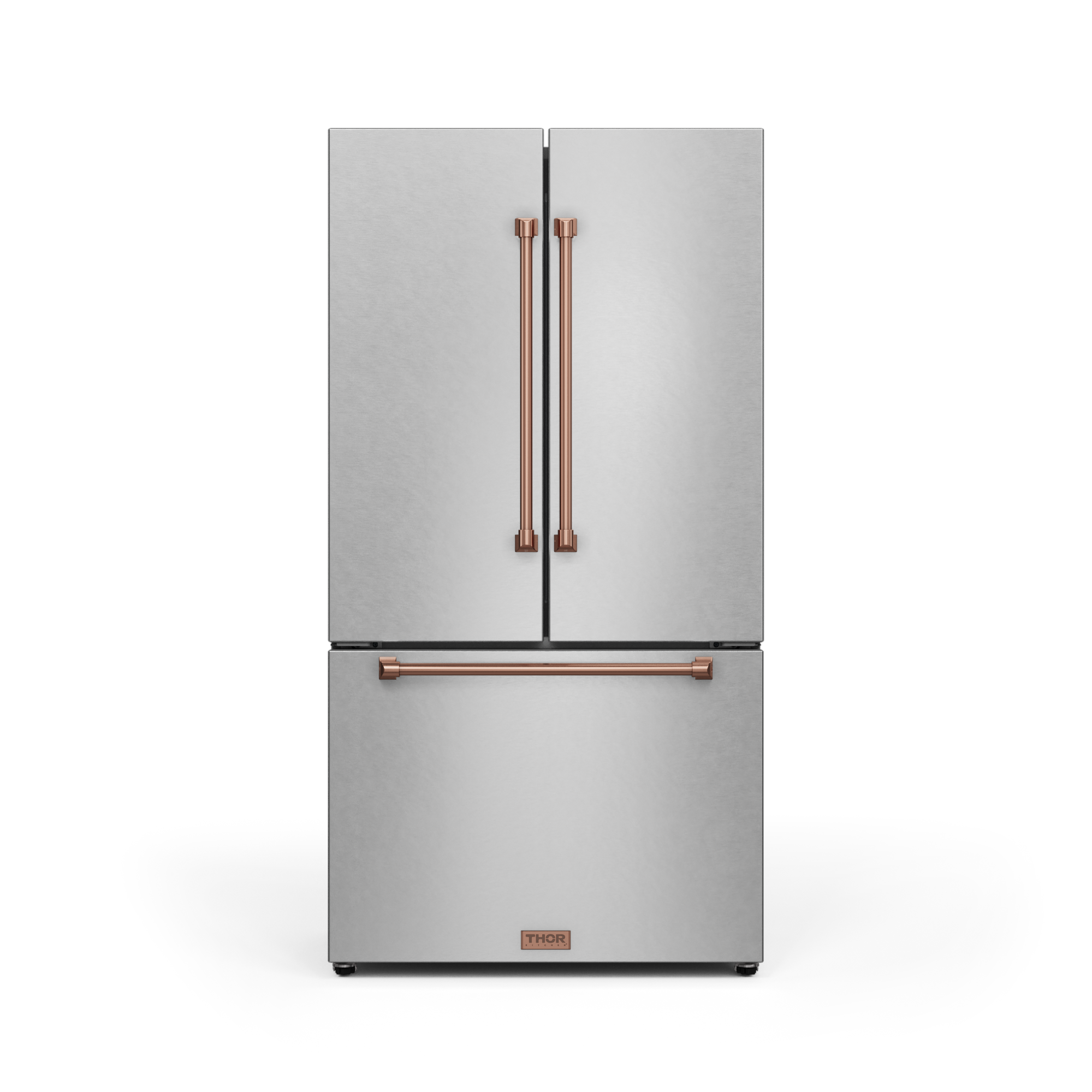 36inch 20.3 cu ft French Door Counter Depth Refrigerator with Ice Maker in Stainless Steel/Rose Gold