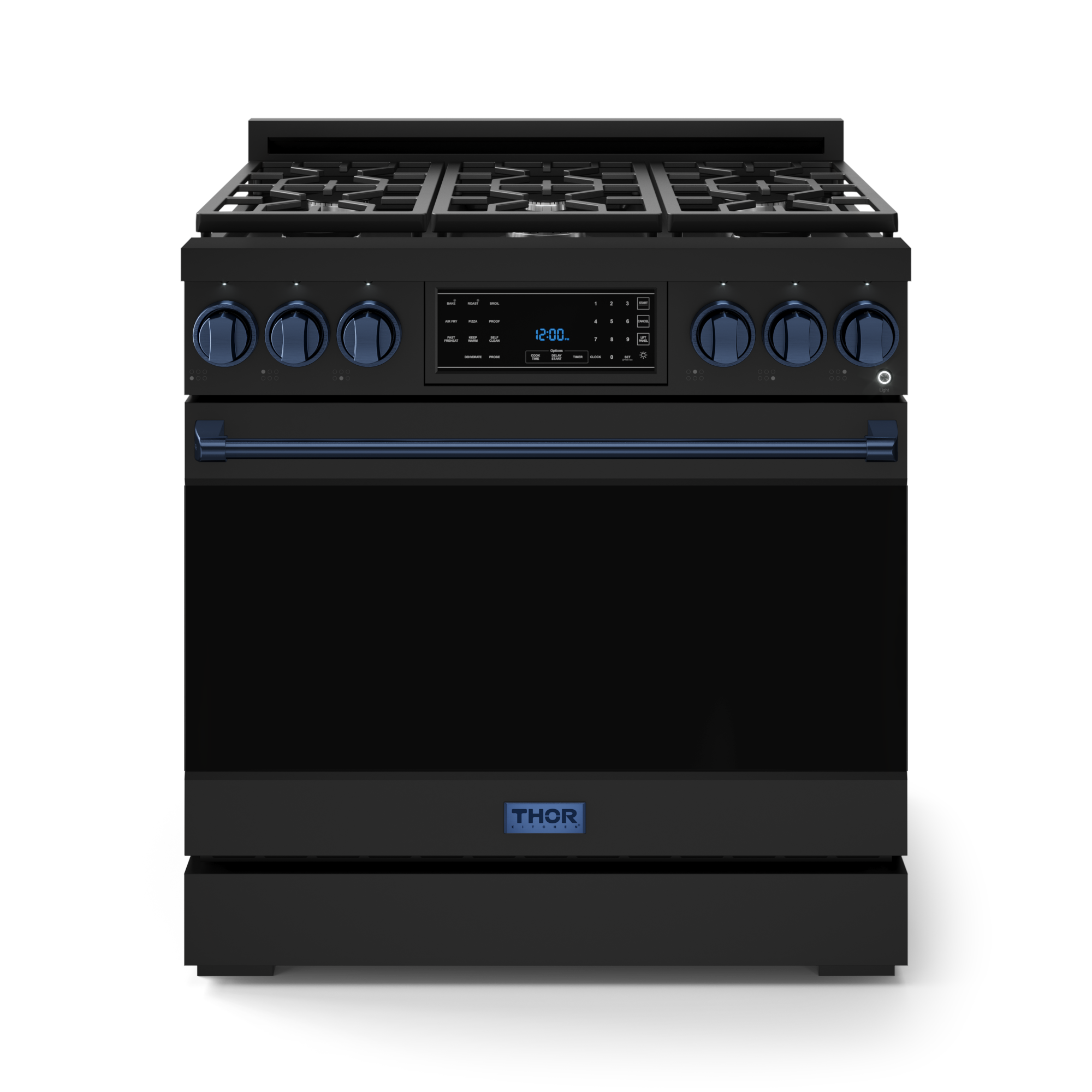 36 Inch Professional LP Range with Tilt Panel Touch Control in Stainless Black/Blue | Gordon