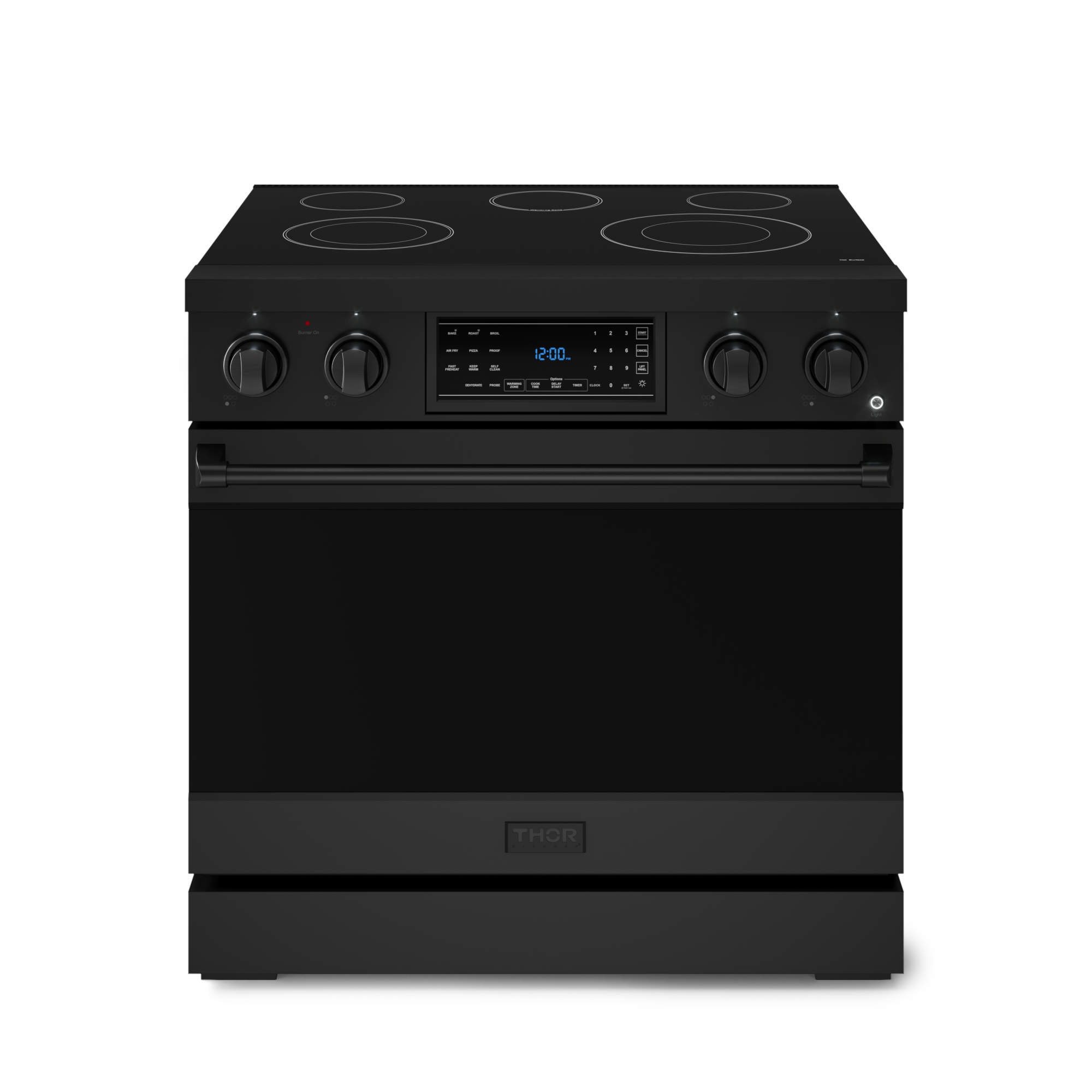 36 Inch Professional Electric Range with Tilt Panel Touch Control in Black | Gordon