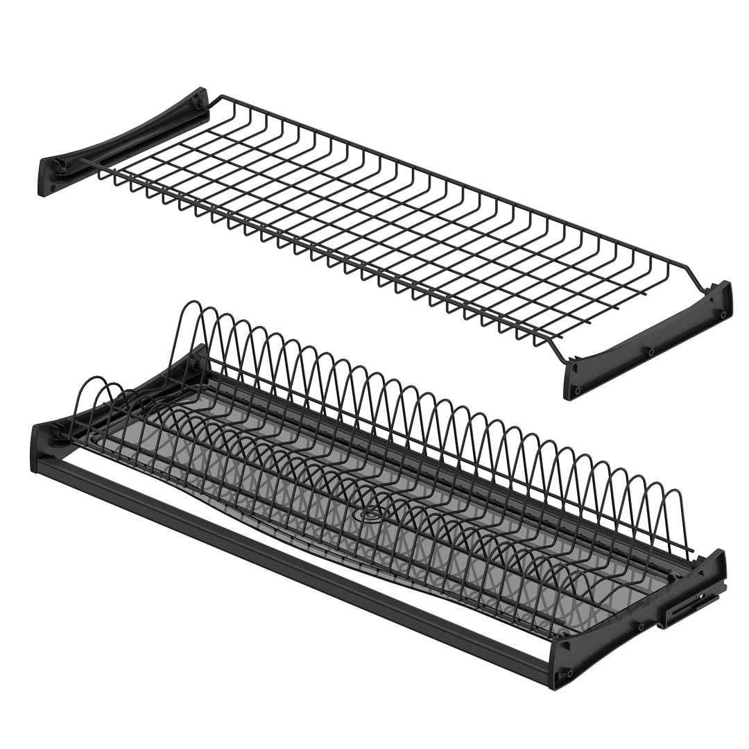 Plate - Glass Shelf Set with Tray and Aluminium Profile 80cm