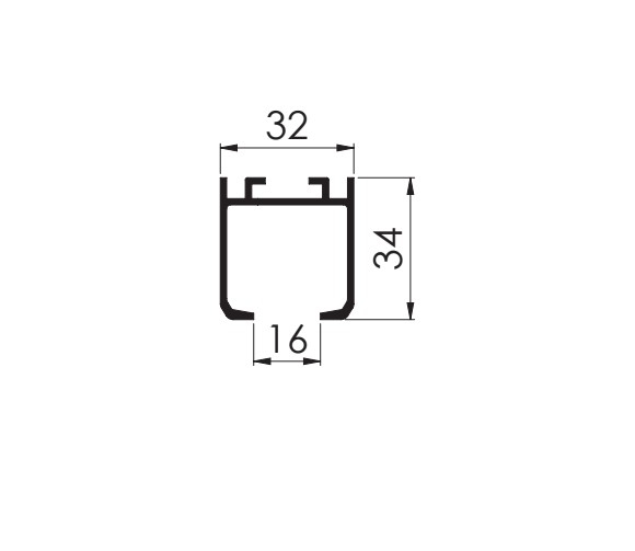 LC65 1D ALUM.UPPER RAIL 3MT.