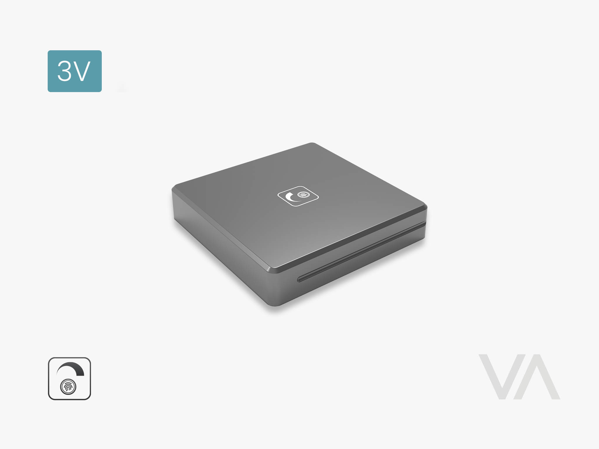 VoxAura BS3000 Smart Wireless Sensor, Touch, 3V, Silver Grey