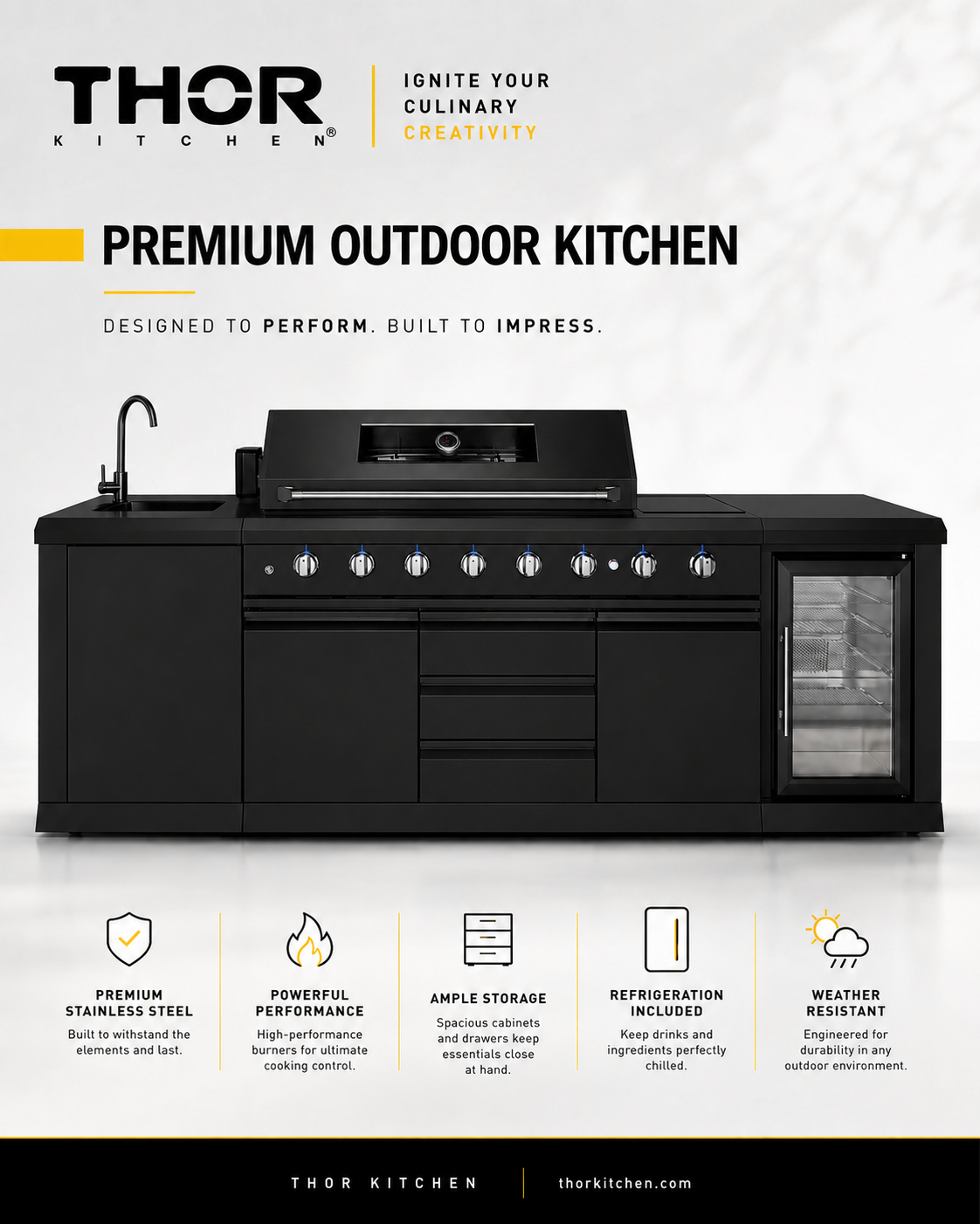 OUTDOOR BL BBQ GRILL SINK FRIDGE