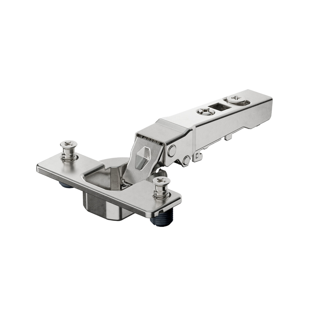 Novisys 105&deg; hinge with integrated silent system (Novisys 8848i), nickel plated, overlay, Opening an