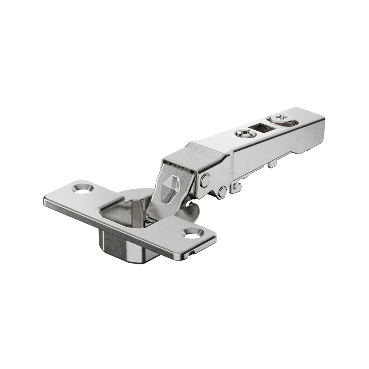 Novisys 105&deg; hinge with integrated silent system (Novisys 8848i), nickel plated, overlay, Opening an