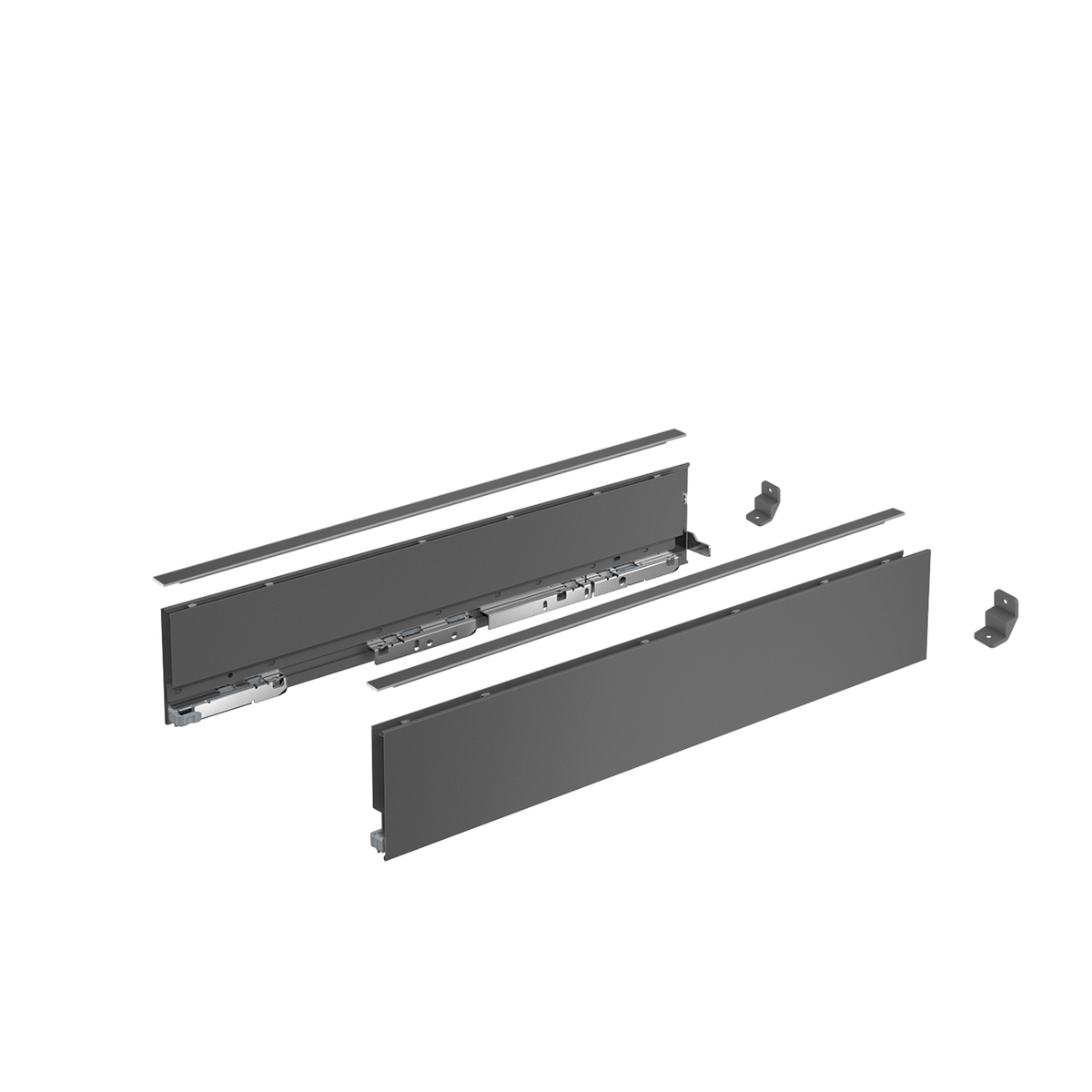 AvanTech YOU Drawer side profile set, height 101 mm x NL 500 mm, anthracite, left and right