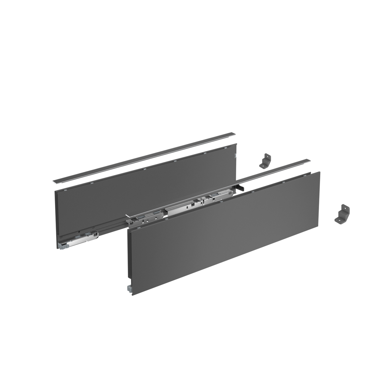 AvanTech YOU Drawer side profile set, height 139 mm x NL 500 mm, anthracite, left and right