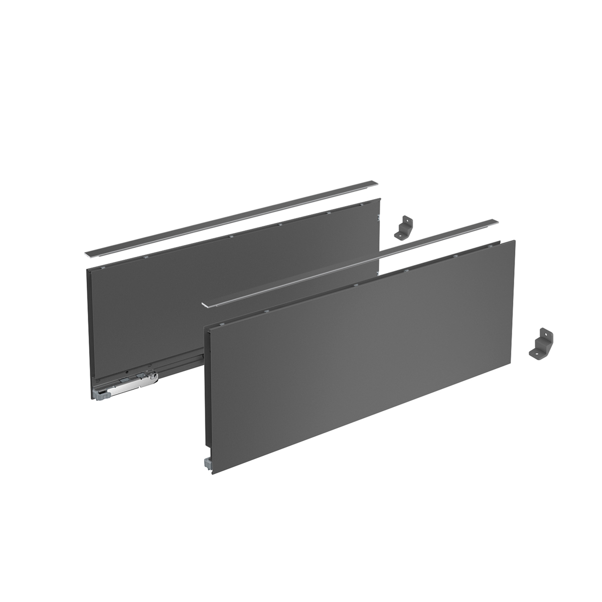 AvanTech YOU Drawer side profile set, height 187 mm x NL 500 mm, anthracite, left and right