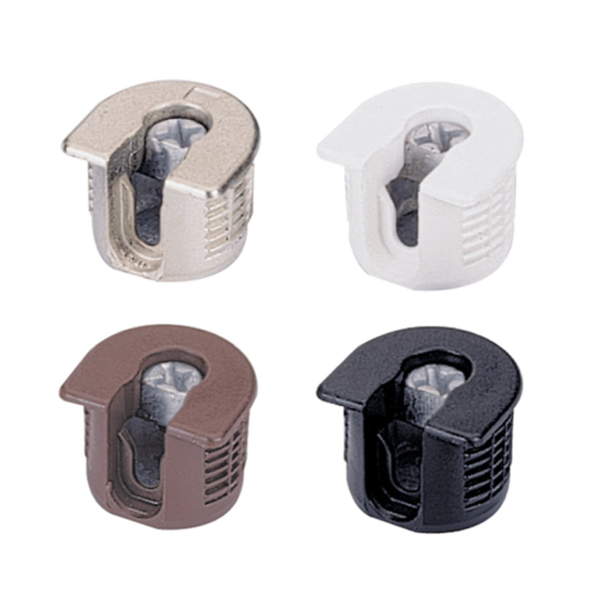 Eccentric connecting fitting VB 35 M / 19 for 19 mm shelves with rib, white