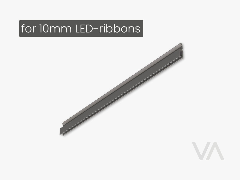 VoxAura AP1000 Surface Aluminum LED Profile, 1000 x 7 x 23 mm, Silver Grey