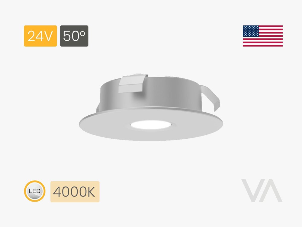 VoxAura SL4006 Mini LED Downlight, &Oslash;41 mm, 1W, 4000K Neutral White, Silver Grey