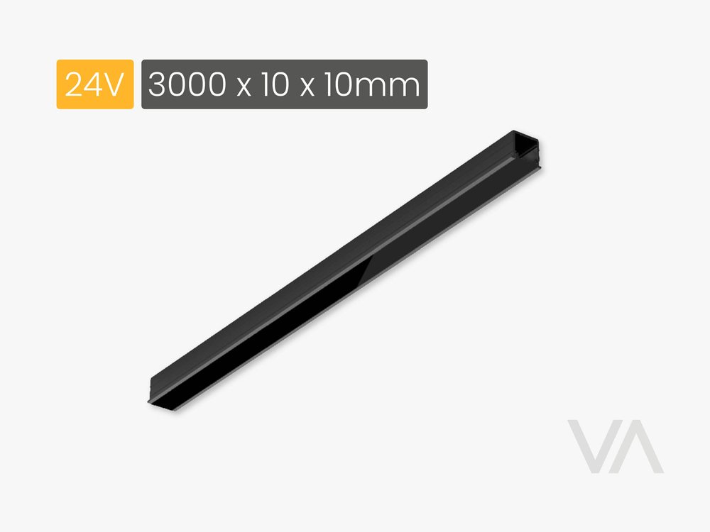 VoxAura TL4003 Surface Mini Track, 10 x 10 mm, 3 m, Black