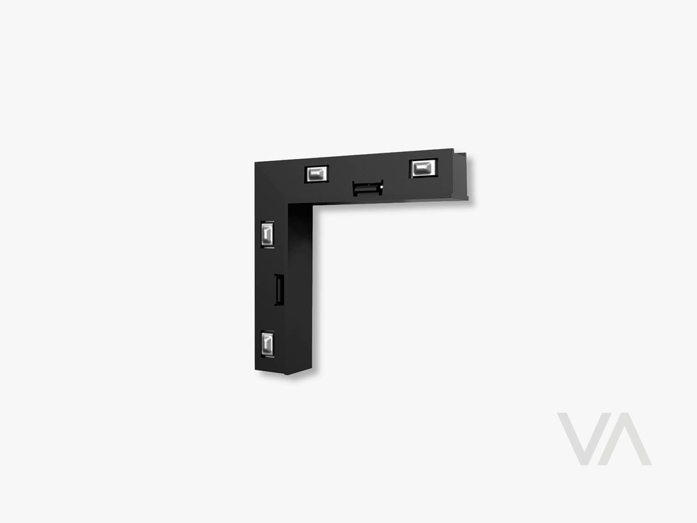 VoxAura TL4000 90&deg; Corner Connector for Mini Track, Black