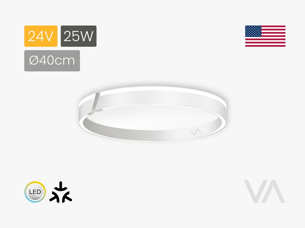VoxAura ONE ARC Ceiling Light, &Oslash;40 cm, 24V, Multiwhite, Matter, Silk White Matt