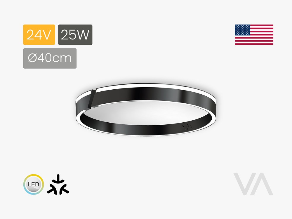 VoxAura ONE ARC Ceiling Light, &Oslash;40 cm, 24V, Multiwhite, Matter, Graphite Black