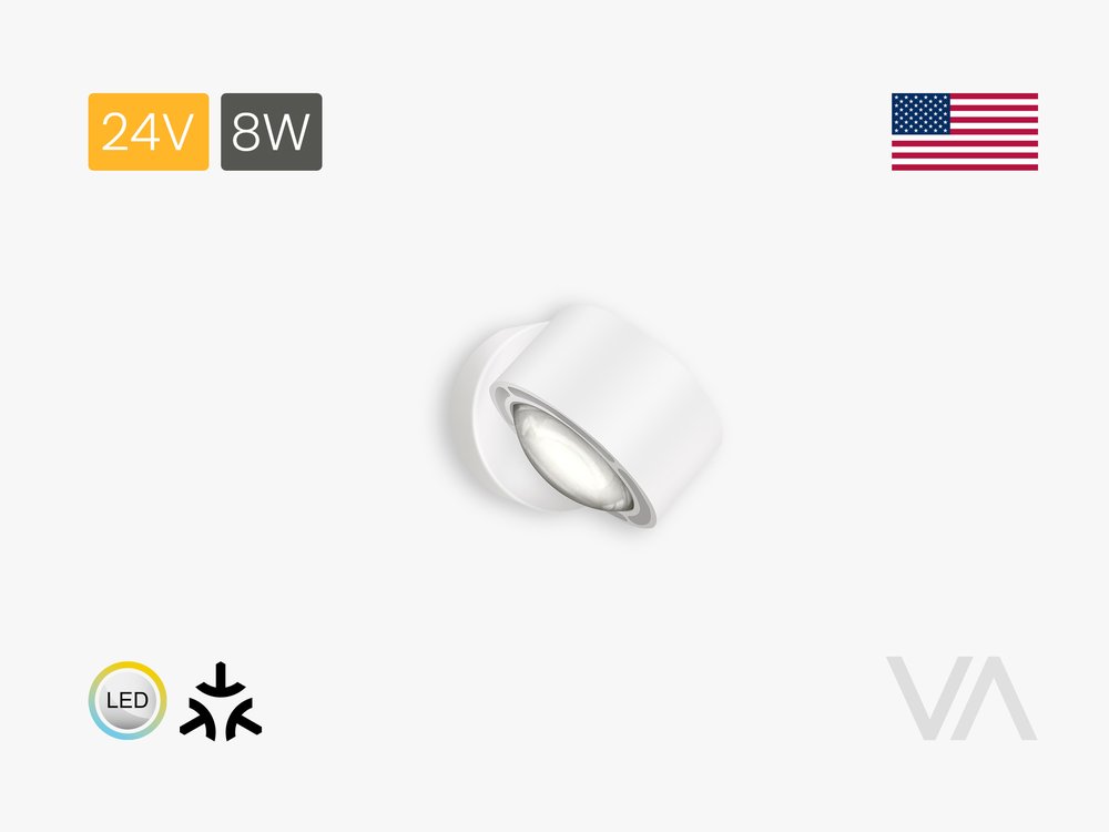 VoxAura ONE RISE Wall Light, 24V 8W, Up/Down, Multiwhite, Matter, Silk White Matt