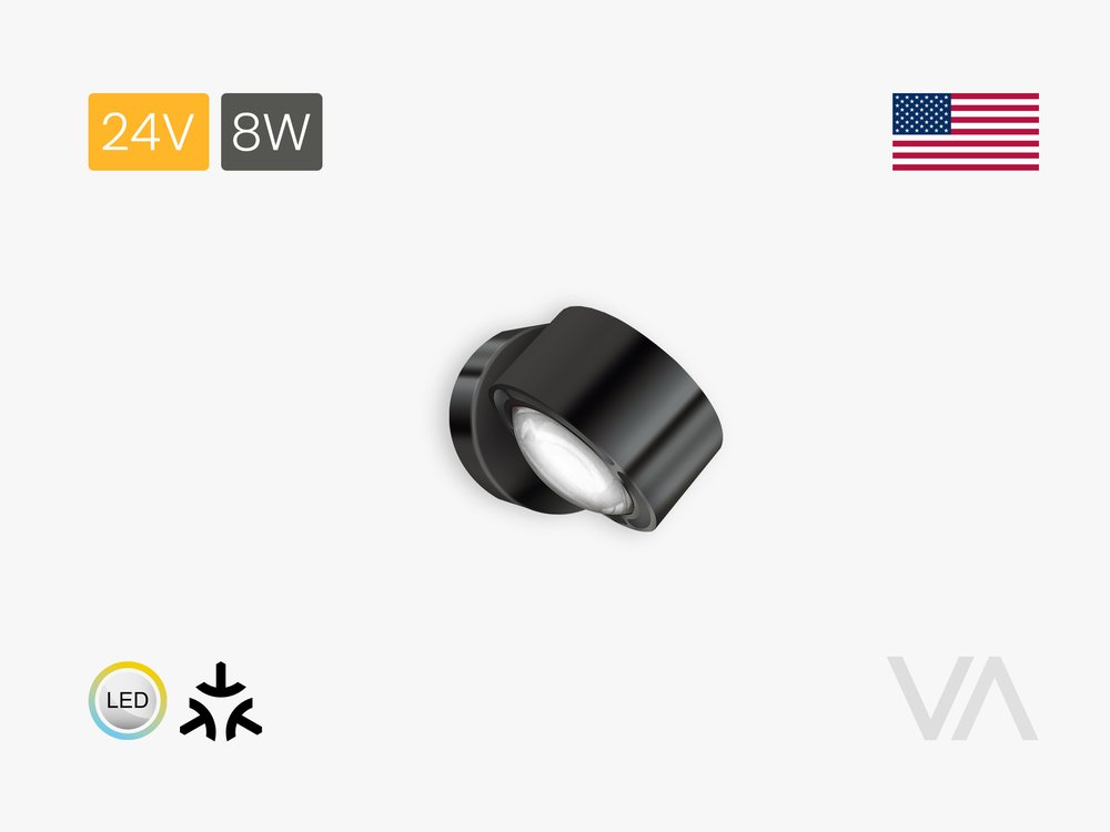 VoxAura ONE RISE Wall Light, 24V 8W, Up/Down, Multiwhite, Matter, Graphite Black