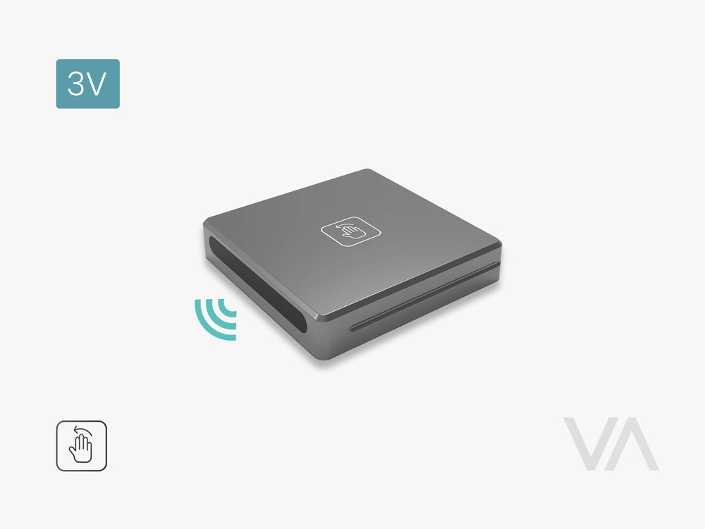 VoxAura BS3000 Smart Wireless Sensor, Swipe in Front, 3V, Silver Grey