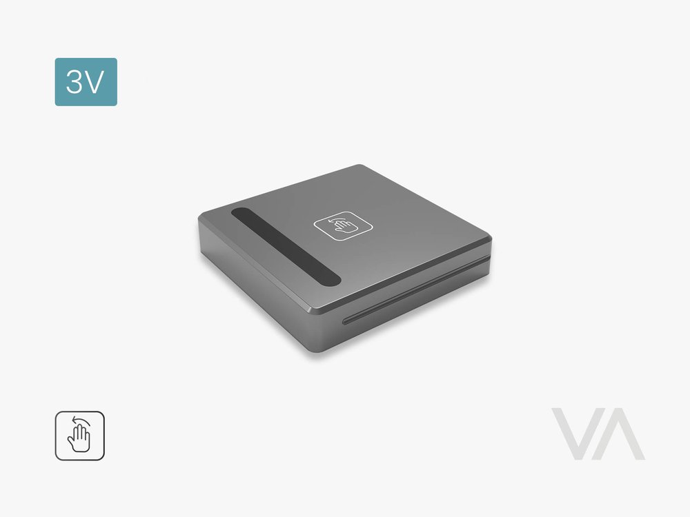 VoxAura BS3000 Smart Wireless Sensor, Swipe from Above, 3V, Silver Grey