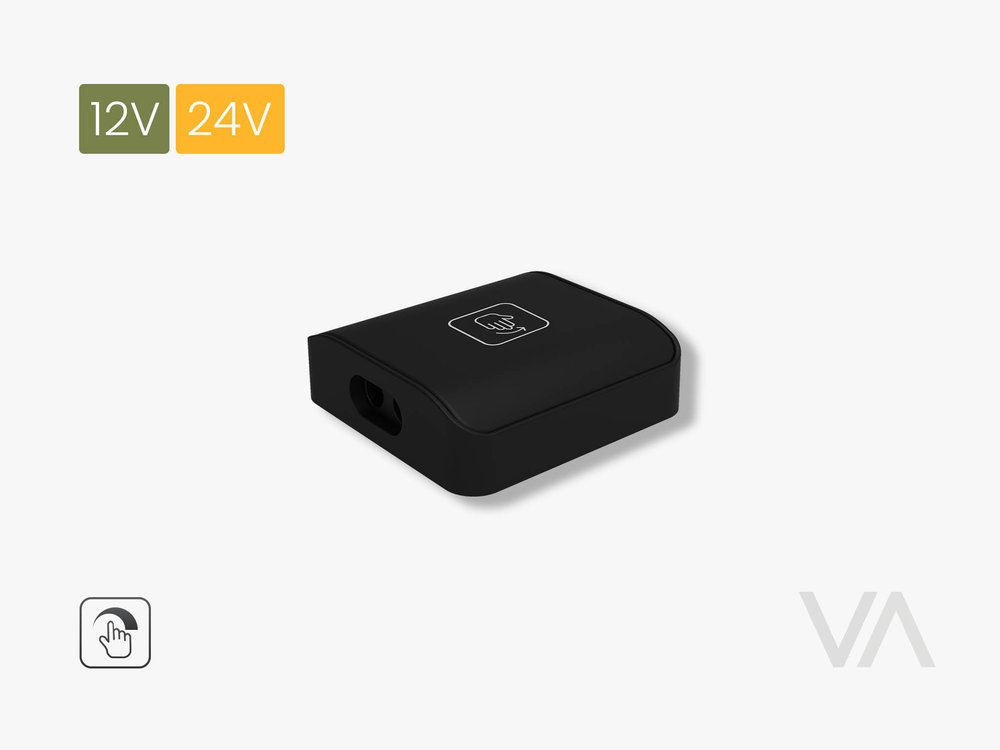 VoxAura WS3000 Wired Swipe Switch, Touch-Free, 12/24V, Black