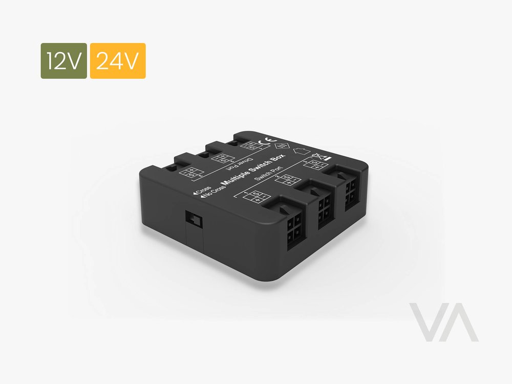 VoxAura WS3002 Multiple Switch Unit, Wired, 12/24V, Black