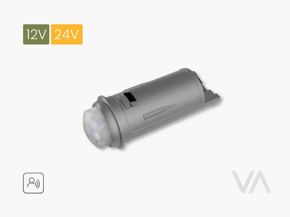 VoxAura WS3001 Wired Stick Sensor, PIR Motion, 12/24V, Silver Grey