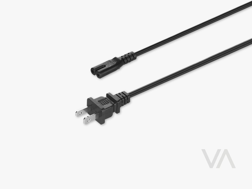 VoxAura PP1000 Primary Power Cord, C7 to US Plug, 2 m, Black