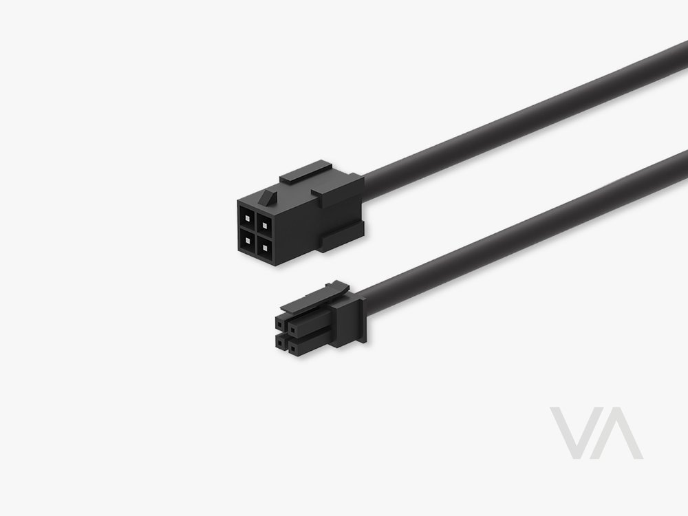 VoxAura EC3000 Extension Cable, 4-Pin, 24V, 2 m, Black