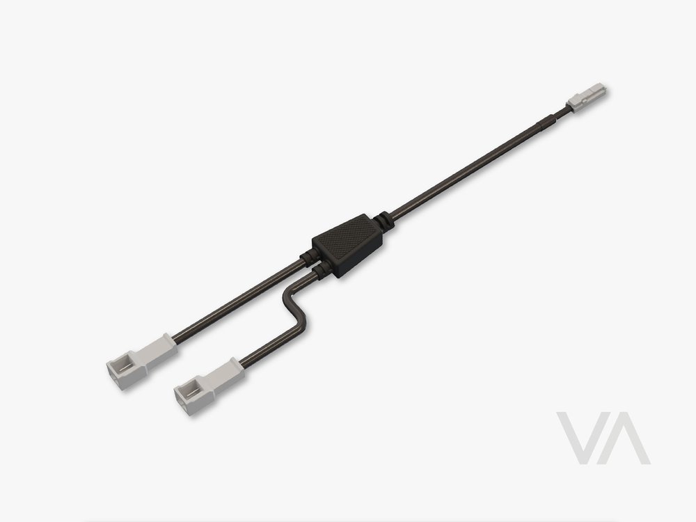 VoxAura EC3001 2-Way Extension Cable, 2-Pin, 24V, 2 m, Black
