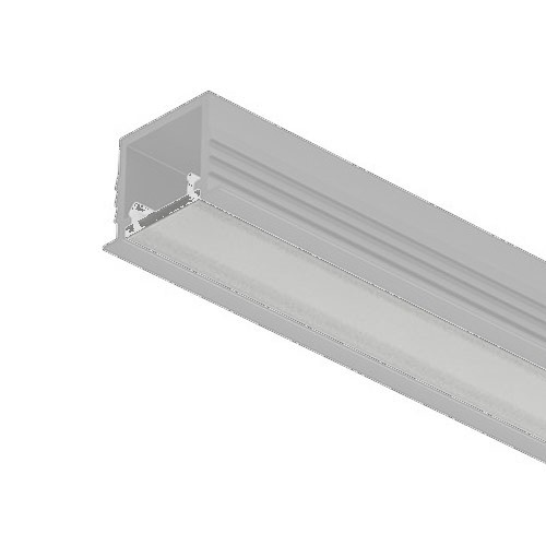 VoxAura JD-1512 Trimless Recessed Aluminum LED Profile with Diffuser, 2.75 m, Silver Anodized